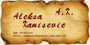 Aleksa Kamišević vizit kartica